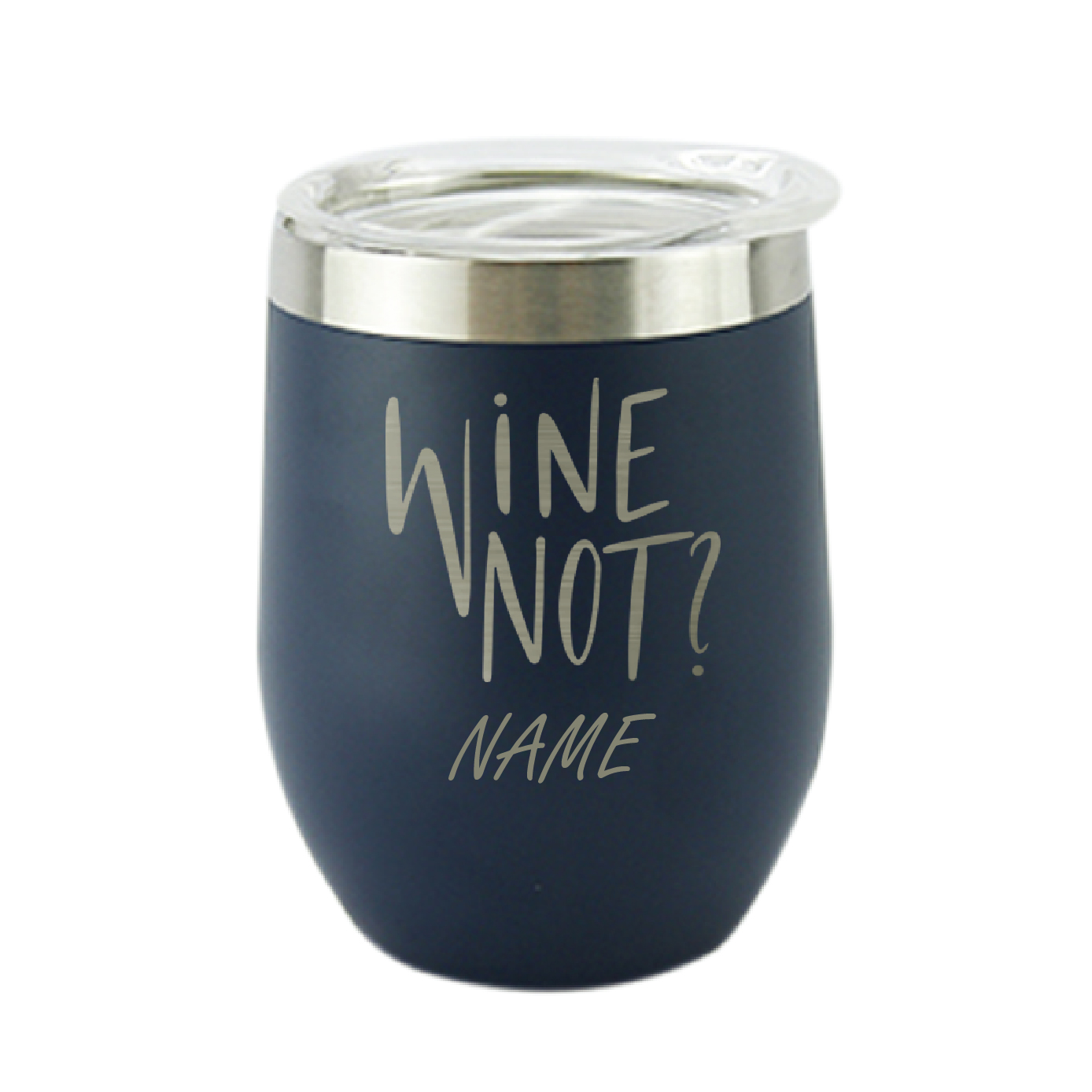 Personalised Wine Not Stainless Steel Vaccum Insulated Blue Tumbler